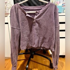 NWOT Aeropostale cropped long sleeve purple S
